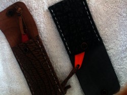 Biltong knives with hand stitched leather pouch